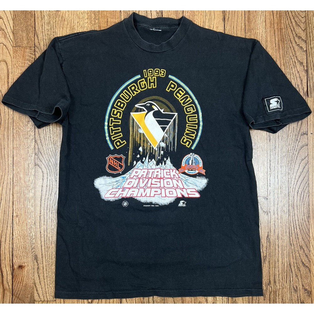 Vintage Starter Pittsburgh Penguins 1991 Patrick Division Champs T-Shirt Sz L‎